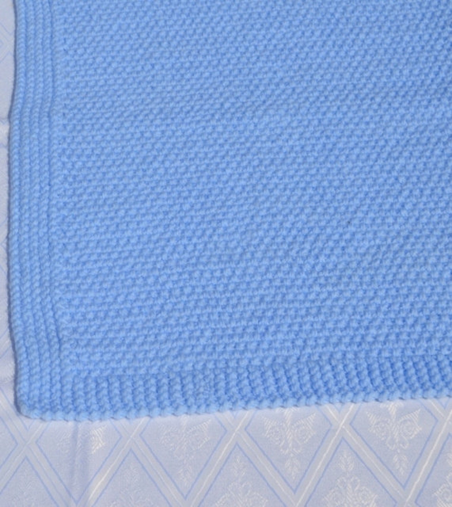 Blue Baby Blanket Knitted Baby Blanket Knit Baby Blanket Etsy