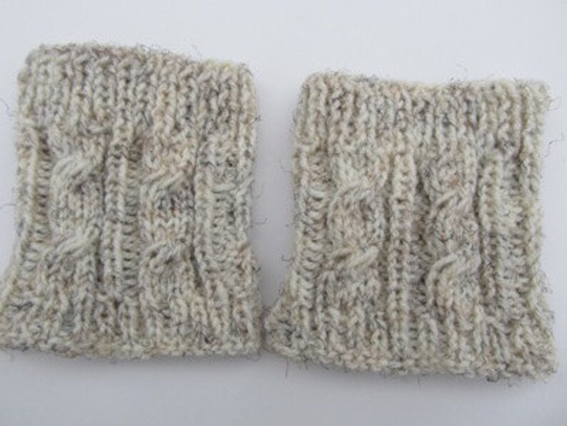 Knit Boot Cuff Leg Warmers Chunky Leg Warmers Oatmeal Color Etsy