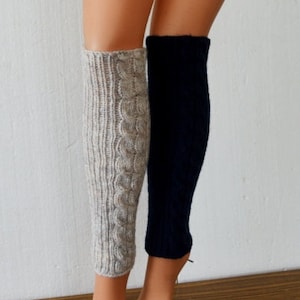 Yoga/Dancer&#39;s Legwarmers, Knit Boot Cuff, Wool, Chunky Leg warmers,Oatmeal Color, Leg Warmers,wellies boot cuff - raincity boot