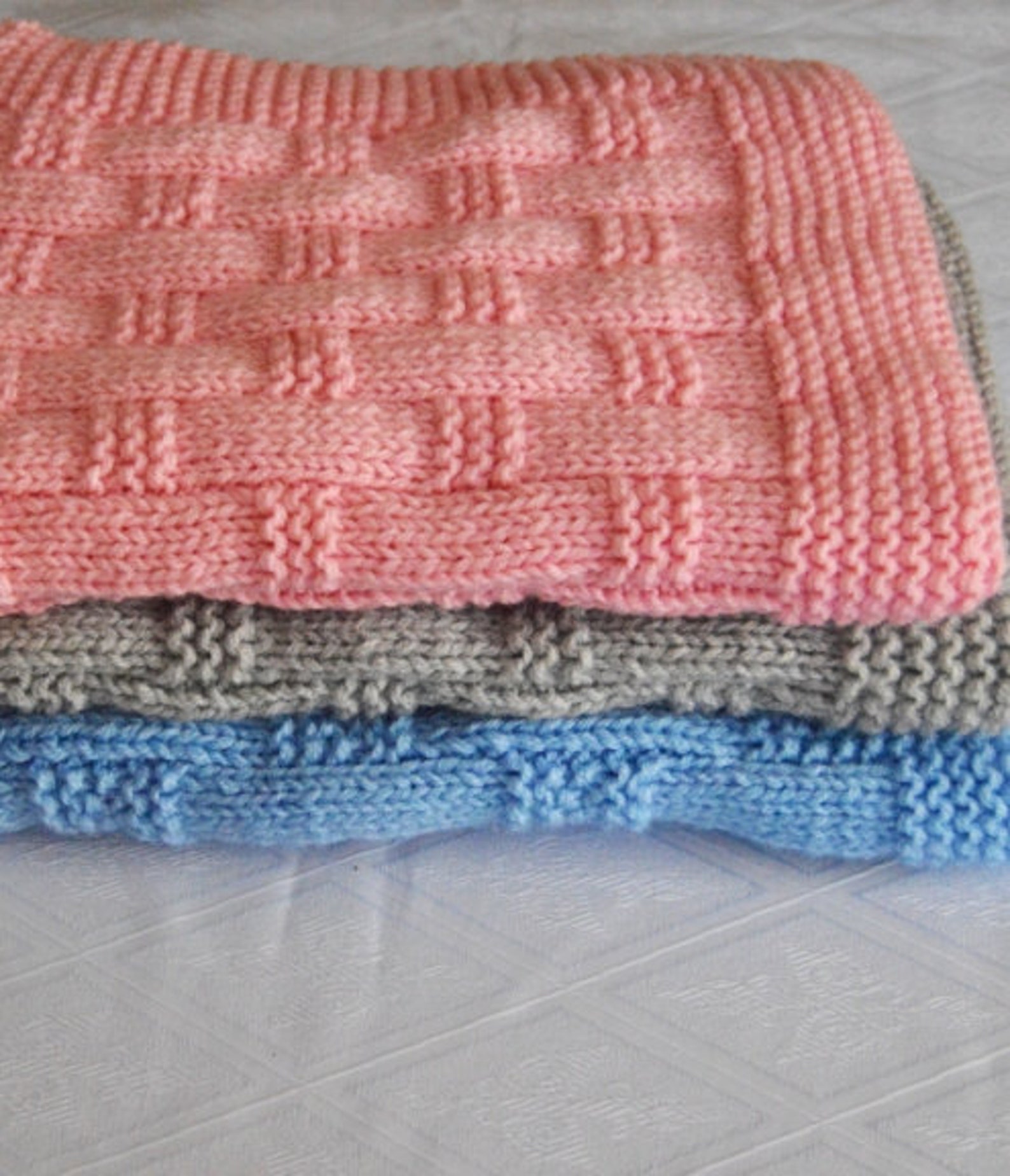 Pink Baby Blanket, Knitted Baby Blanket, Knit Baby Blanket, Hand Knit