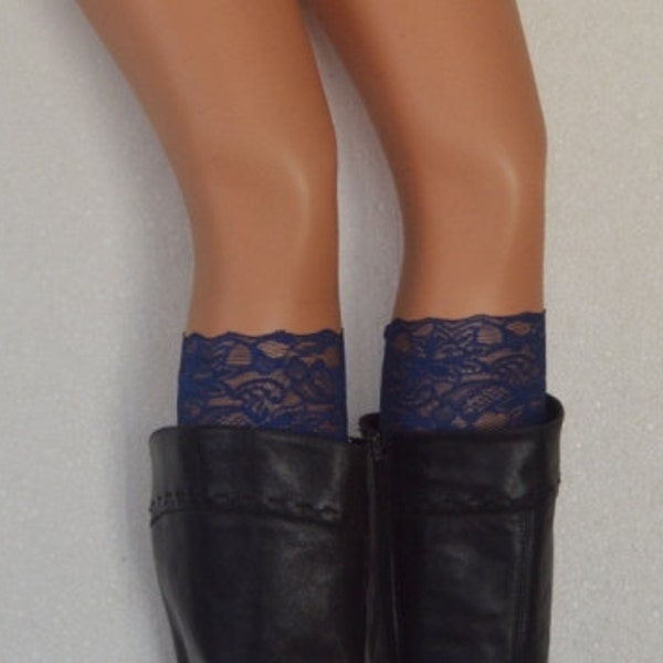 Lace Boot Cuff, Spring Stretch lace  boot cuff,  lace leg warmers.