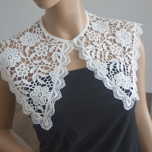 White Peter Pan Collar,  Detachable Collar with , Cotton Collar, White Necklace, Detachable Collar Necklace, gift