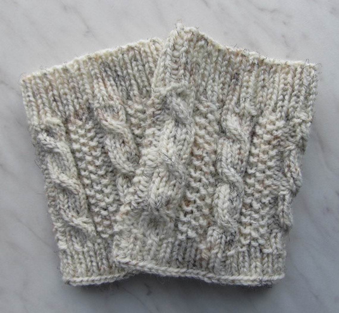 Knit Boot Cuff Leg Warmers Chunky Leg Warmers Oatmeal Color Etsy