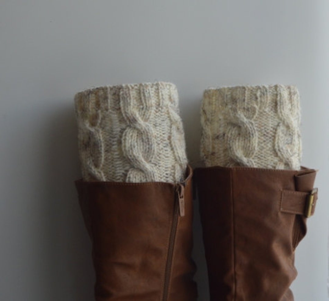 Knit Boot Cuff Leg Warmers Chunky Leg Warmers Oatmeal Color Etsy UK