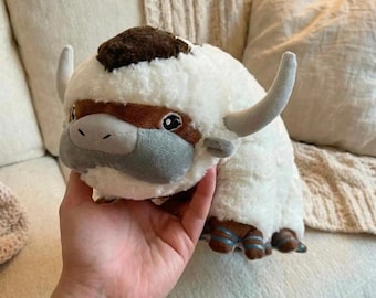Large White Bison Plush Toy, Cozy Stuffed Animal, Fantasy Creature