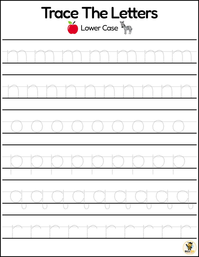 Printable A-Z Lowercase Letter Tracing Worksheets | Alphabet ...
