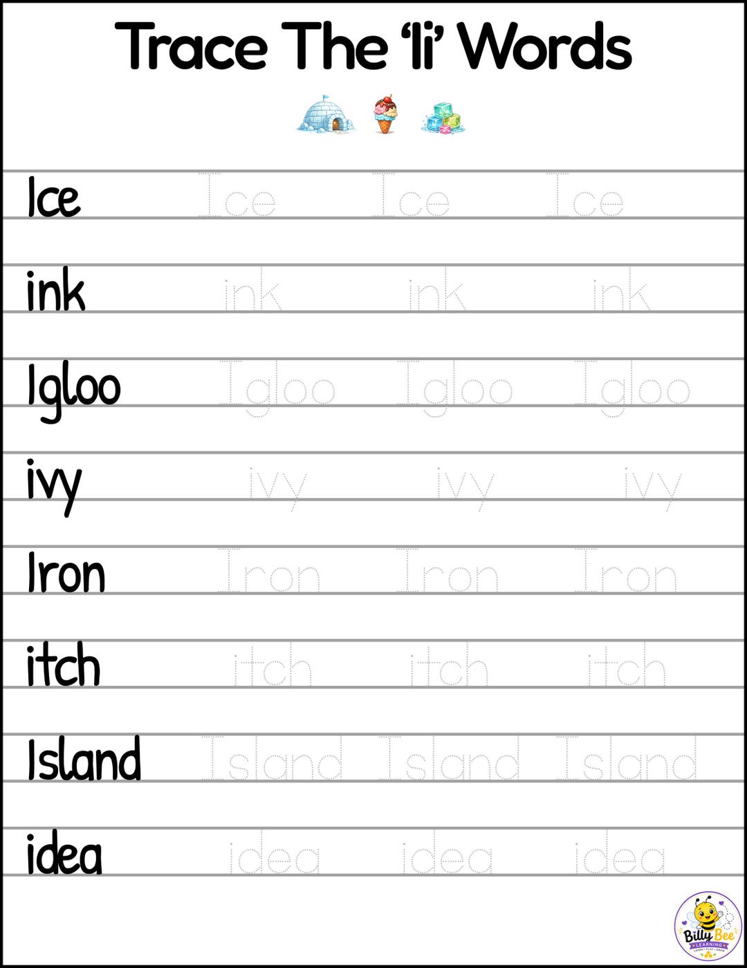 5 Printable Letter Ii Tracing Worksheets | Handwriting Practice ...