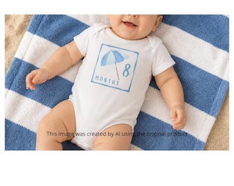 Baby Monatliche Meilenstein Aufkleber | Aquarell Digitale Aufkleber | Druckbares & digitales PNG SVG PDF | Sticker für Onesies | Sommer Sticker