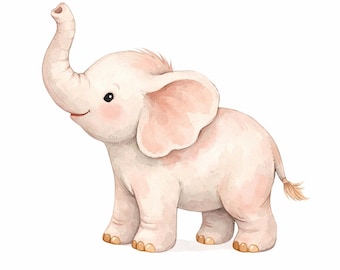 30 PNG-Cliparts im rosa Safari-Toile-Stil für die Babyparty – Rosa Safari-Kinderzimmer, verspielte Aquarellkunst, Toile-Tierdekor – Digitaler Download