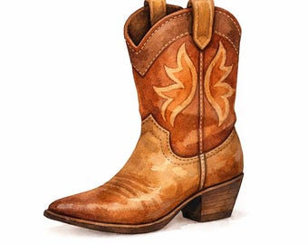 30 PNG Cowboy Boots Hats and Rodeo Clipart Bundle - Western Cowboy Clipart, Rodeo Watercolor PNG, Whimsical Western Art - Digital Download