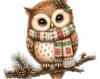 30 PNG Woodland Christmas Animals Clipart, Winter Forest Holiday Bundle (Digital Download)