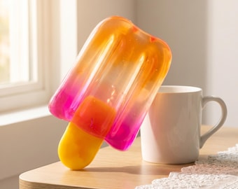 Gradient Popsicle Squishy Toy Colorful Desk Accessory Squeeze Fidget and Sensory Tool