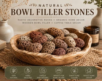 Natural Rustic Bowl Filler Stones | Earth Tone Organic Decor