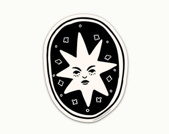 Pegatinas celestiales en blanco y negro / mágicas / horóscopo / de brujas