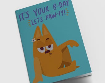¡Es tu cumpleaños, vamos a celebrarlo! Tarjeta de felicitación de cumpleaños para perros