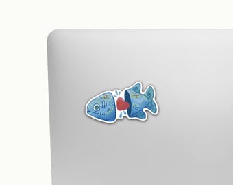 ¡Por amor a los peces! - Calcomanía de pez pintada/ilustrada a mano