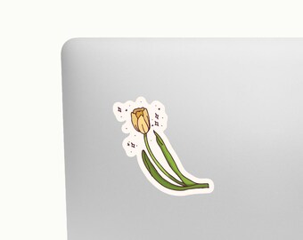 Pegatina de tulipán ilustrada a mano
