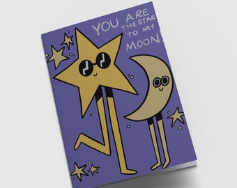 Tarjetas de felicitación de cumpleaños "La Luna a Mis Estrellas"