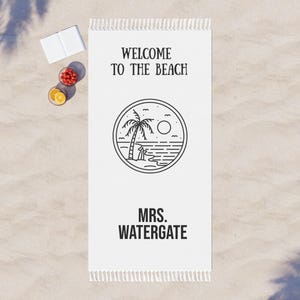 Welcome to the Beach palm circle design Beach Towel | Boho Beach Cloth