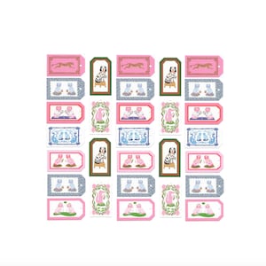 Cadeaukaartje Verscheidenheidspakket van Willa Hart Staffordshire Honden Bamboe Roze Groen Preppy Alligators Dieren Verjaardagsfeestje Vakantie Kinderen