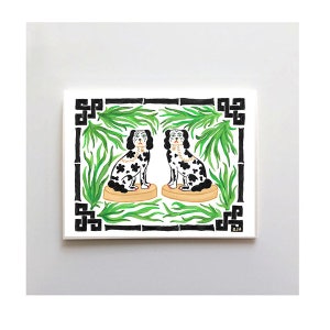 Mitz & Fritz Blanco Wenskaart Set van 6 Staffordshire honden Zwart en Wit
