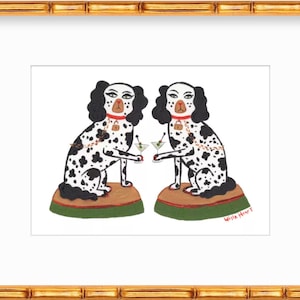 Chic & Spotted: Classic Luxe Martini Dog Art Print voor Bar Cart Glam! Door WillaHeart