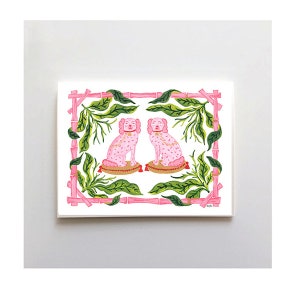 Chique preppy roze Staffordshire Dog-notitiekaarten: stijlvolle briefpapierset voor schattige, schattige berichten!
