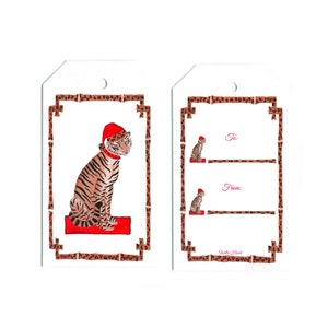 Stormy & Noel Feestdagen Cadeaukaartje Tijger Kerstmuts Speelse Kerstmis