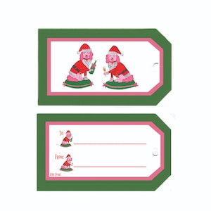 Slish & Sloshed Staffordshire-hond Feestdagen Cadeaukaartjes champagne kerstman roze en groen