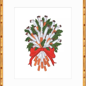 Vintage Blooms: Retro Cigarette Floral Bouquet Art Print!