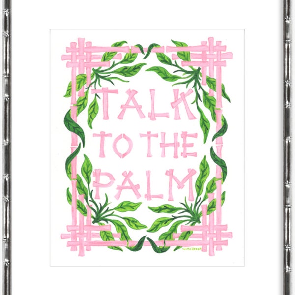 Preppy Palm Leaf Art Print: Talk to the Palm and Embrace the Funny Side of Decor!