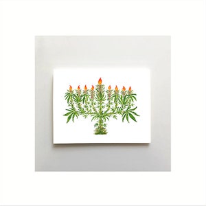 Weed Menorah Grußkarten-Set von Willa Herz-Feiertags-Karte Weihnachten Chanukka nicht-konfessionelles Marihuana
