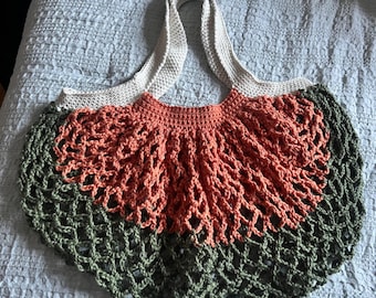 Bolsa de mercado de agricultores tejida a crochet