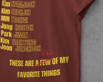 BTS Army FanChant T-Shirt, Bangtan Names, KPop Merch