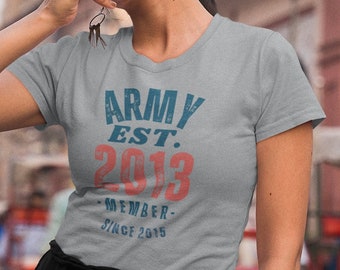 Maglietta personalizzata da donna BTS Army, merchandising K-Pop