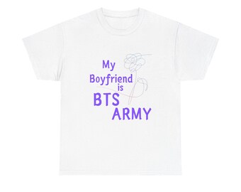 My Boyfriend is BTS ARMY Unisex Heavy Cotton Tee