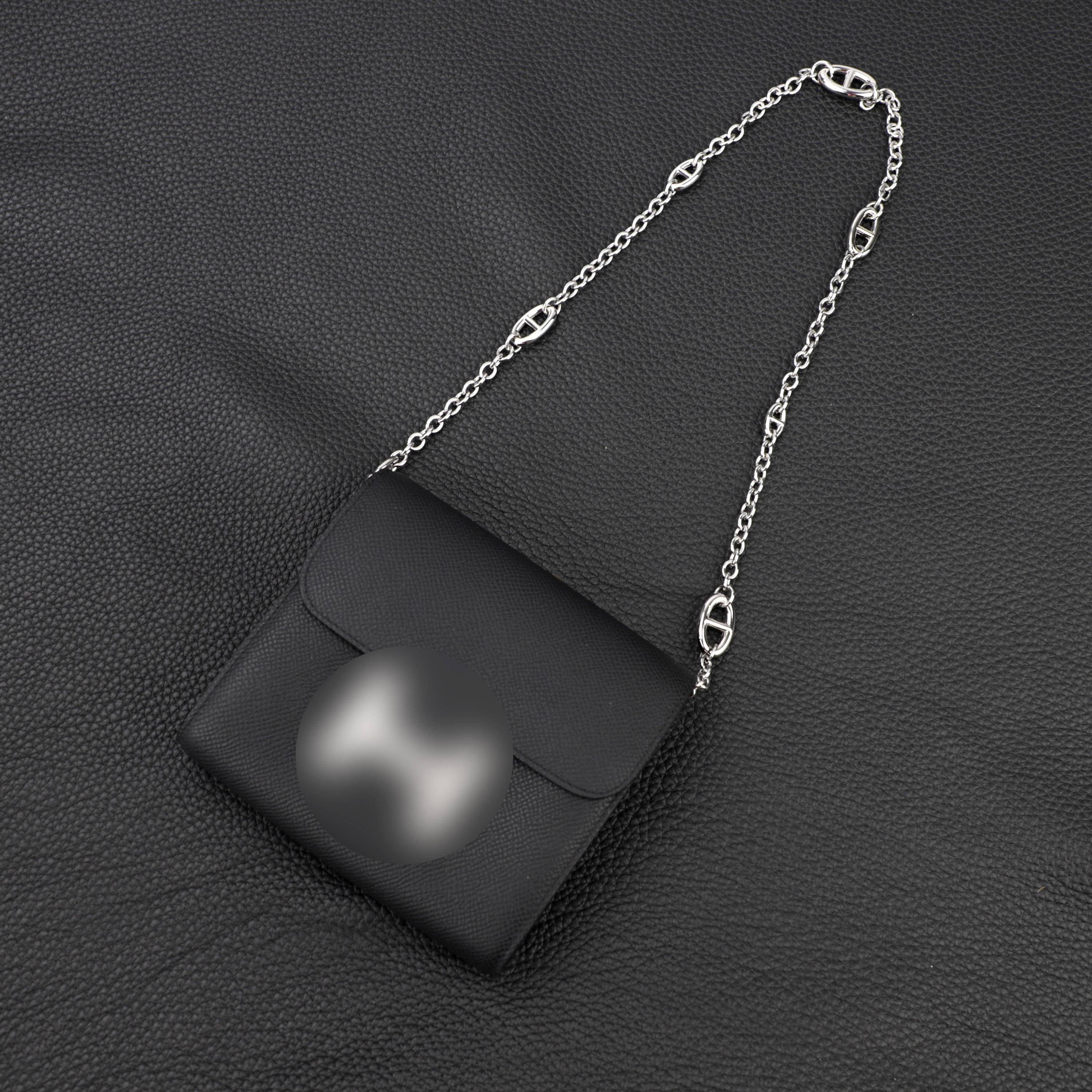 Epsom Leather insert and Chain shoulder strap for Constance Slim wallet,Roulis Slim wallet,Constance Compact wallet