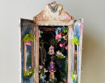Fairy tea party magical musical armoire with light