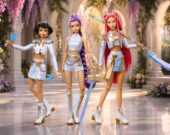 HUNTR/X Dämonenjäger Puppen Set - Rumi Mira Zoey 11.5" Anime Modepuppen (3er-Pack)