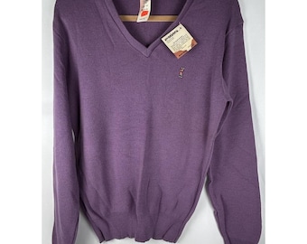 NWT Vtg McGregor Purple Pullover Bagpiper Sweater Mens L 42-44 Montgomery Ward