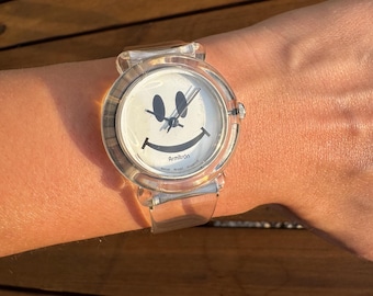 Vintage Armitron Smiley Face Jelly Watch 90s Retro Quartz