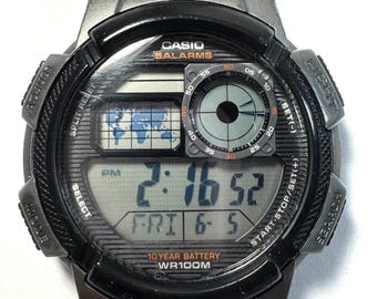 Casio AE-1000W World Time Digital Watch WR100M Black