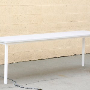 Tanker Inspired Steel Console Table in Gloss White, Custom Made, Free U.S. Shipping