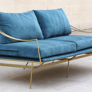 Custom 1960s Inspired Hairpin Sofa by Rehab Vintage Interiors, Free U.S. Shipping