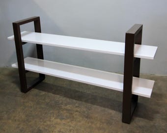 Custom Modernist Steel and Wood Bookshelf