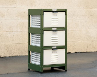 1 x 3 Locker Basket Unit, Vintage Inspired and Newly Fabricated to Order, Free U.S. Shipping