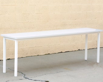 Tanker Inspired Steel Console Table in Gloss White, Custom Made, Free U.S. Shipping