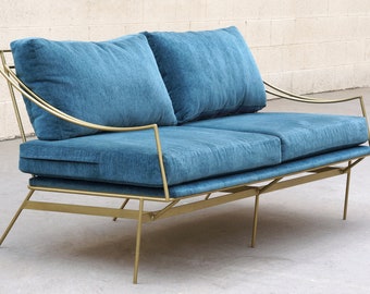 Custom 1960s Inspired Hairpin Sofa by Rehab Vintage Interiors, Free U.S. Shipping