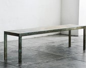 Rustic Steel and Alder Wood Bench Custom Made to Order by Rehab Vintage Interiors, Free U.S. Shipping