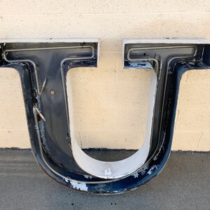 Jumbo Mid Century Channel Letter U Architectural Salvage Wall Sign, Free U.S. Shipping image 2